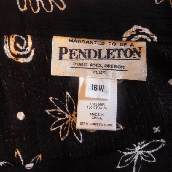 2 PIECE PENDELTON SKIRT WITH REVERSIBLE PRINT SLEEVELESS TOP-BL & WH -16W - Picture 6 of 6